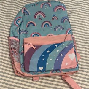 Rainbow Kids Backpack with Pink Accents